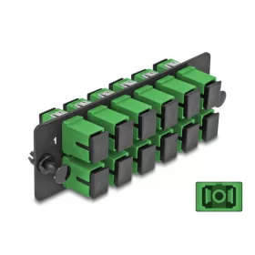   Delock Üvegszálas Adapter Panel SC Simplex APC 12 Port zöld (DL-66926)