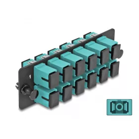   Delock Üvegszálas Adapter Panel SC Simplex OM4 12 Port vízkék (DL-66928)