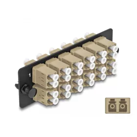   Delock Üvegszálas Adapter Panel LC Duplex OM1 / OM2 12 Port bézs (DL-66932)