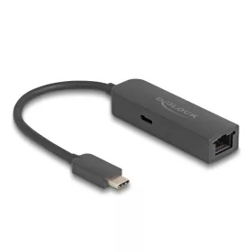   Delock Szürke USB Type-C  adapter tápellátó portos 2,5 Gigabit LAN-hez 100 watt (DL-66938)