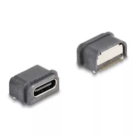   Delock M12 A-kódolt adapter 8 tűs anya - RJ45 anya Cat.5e beszerelő mélyedéssel, 90 -ban hajlított, narancssárga színű (DL-66947)