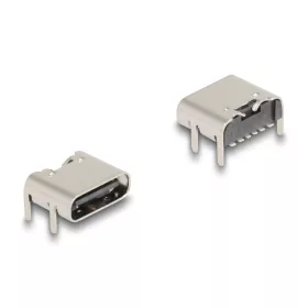   Delock M12 D-kódolt adapter 4 tűs apa - RJ45 anya Cat.5e beszerelő mélyedéssel, egyenes, lila színű (DL-66949)