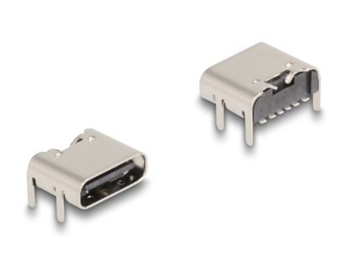 Delock M12 D-kódolt adapter 4 tűs apa - RJ45 anya Cat.5e beszerelő mélyedéssel, egyenes, lila színű
