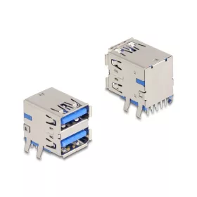   Delock M12 D-kódolt adapter 4 tűs anya - RJ45 anya Cat.5e beszerelő mélyedéssel, egyenes, lila színű (DL-66950)