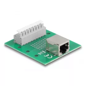   Delock RJ45 anya - Terminal block nyomógombbal DIN sínhez (DL-66992)
