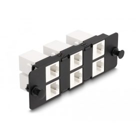 Delock Keystone adapter panel 6 portos fekete (DL-66996)
