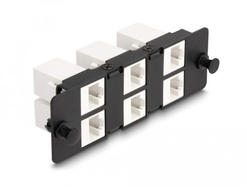 Delock Keystone adapter panel 6 portos fekete