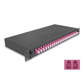   Delock 19  optikai szál összekötő doboz 24 x LC Duplex OM4 1U kompletten összeszerelve (DL-67011)