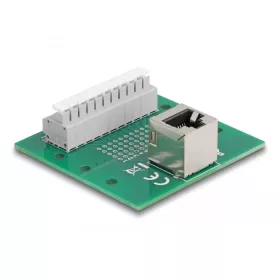   Delock RJ50 anya - Terminal block nyomógombbal hajlított DIN sínhez (DL-67013)