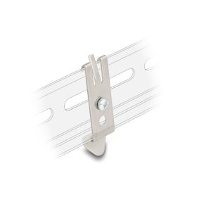   Delock Beépítési tartó 35 mm-es DIN sínhez 2 rögzítő lyukkal és T3 önmetsző rögzítő csavarral (DL-67041)