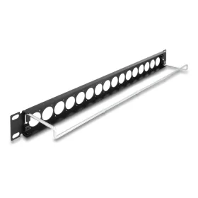   Delock 19  D-típusú patch panel húzásmentesítéssel, 16 porttal 1U fekete (DL-67058)
