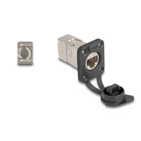   Delock D-típusú RJ45 beépített csatlakozó LSA kapcsolattal Cat.6A STP védősapkával IP66 por- és vízbiztos (DL-67063)