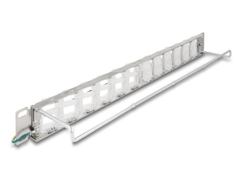 Delock 19  Keystone patch panel 24 dönthető porttal és húzásmentesítéssel