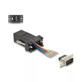   Delock D-Sub 9-tűs dugó   RJ12 anya összekötő adapter fekete (DL-67072)