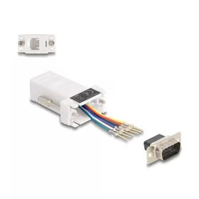   Delock D-Sub 9-tűs dugó   RJ12 anya összekötő adapter fehér (DL-67073)