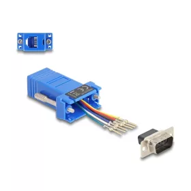   Delock D-Sub 9-tűs dugó   RJ12 anya összekötő adapter kék (DL-67075)