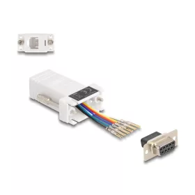   Delock D-Sub 9-tűs anya   RJ12 anya összekötő adapter fehér (DL-67078)