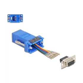   Delock D-Sub 9-tűs anya   RJ12 anya összekötő adapter kék (DL-67080)