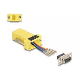   Delock D-Sub 9-tűs anya   RJ12 anya összekötő adapter sárga (DL-67081)