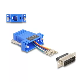   Delock D-Sub 15-tűs dugó   RJ12 anya összekötő adapter kék (DL-67085)