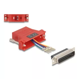   Delock D-Sub 25-tűs dugó   RJ12 anya összekötő adapter piros (DL-67094)