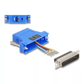   Delock D-Sub 25-tűs dugó   RJ12 anya összekötő adapter kék (DL-67095)