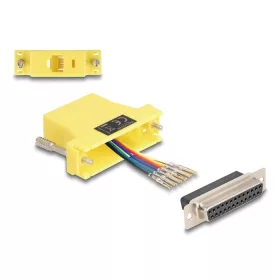   Delock D-Sub 25-tűs anya   RJ12 anya összekötő adapter sárga (DL-67101)
