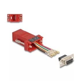   Delock D-Sub 9-tűs anya   RJ45 anya összekötő adapter piros (DL-67106)