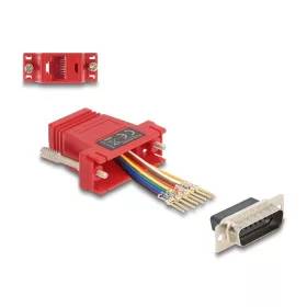   Delock D-Sub 15-tűs dugó   RJ45 anya összekötő adapter piros (DL-67109)