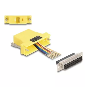   Delock D-Sub 25-tűs dugó   RJ45 anya összekötő adapter sárga (DL-67116)