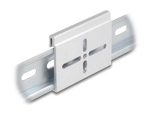 Delock Alumínium beépítő csipesz DIN sínhez 60,0 x 47,8 mm ezüst színű