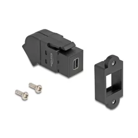   Delock Mini DisplayPort panel tartó anya - DisplayPort anya 45 -ban hajlított 8K 30 Hz fekete (DL-67154)