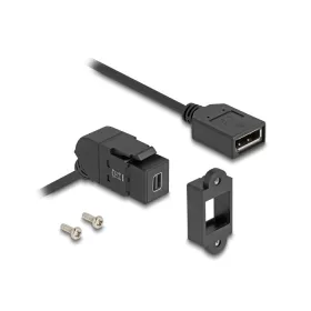   Delock Mini DisplayPort panel tartó anya - DisplayPort anya 45 -ban hajlított 30 cm kábellel 8K 30 Hz fekete (DL-67155)