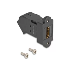   Delock HDMI panel tartó anya - HDMI anya 45 -ban hajlított 8K 60 Hz fekete (DL-67156)