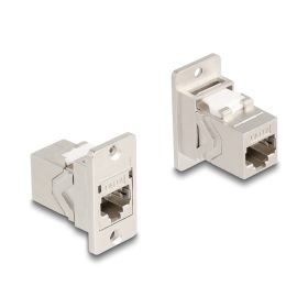   Delock Panel tartó RJ45 Keystone modul kapcsoló anya - anya Cat.6A fém kúpos (DL-67163)