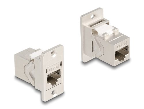 Delock Panel tartó RJ45 Keystone modul kapcsoló anya - anya Cat.6A fém kúpos