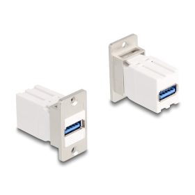   Delock Panel tartó Keystone modul kapcsoló USB 5 Gbps A-típusú USB anya   A-típusú USB anya kúpos (DL-67165)