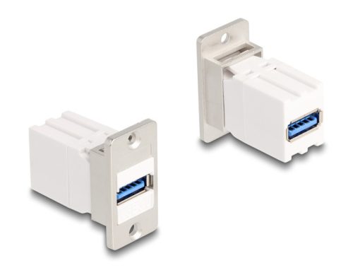 Delock Panel tartó Keystone modul kapcsoló USB 5 Gbps A-típusú USB anya   A-típusú USB anya kúpos