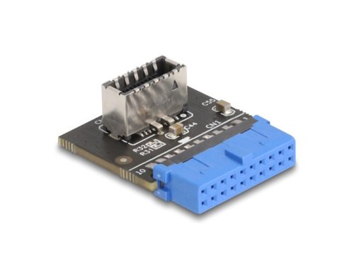 Delock USB 5 Gbps Adapter tűfejes anya   külső E-típusú, A kulcs USB anya hajlított