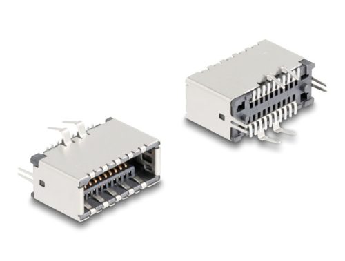 Delock E-típusú USB kulcs A 20 tűs anya függőleges SMT forrasztási szereléshez