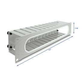   Delock 19  kábel rendező panel nyitási és sarok védelemmel 2U szürke (DL-67280)