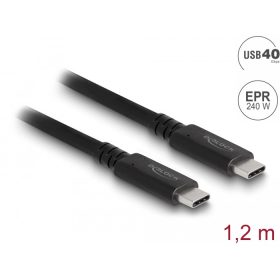   Delock USB4 40 Gbps koaxiális kábel 1,2 m USB PD 3.1 kiterjesztett teljesítménytartomány 240 W (DL-80009)