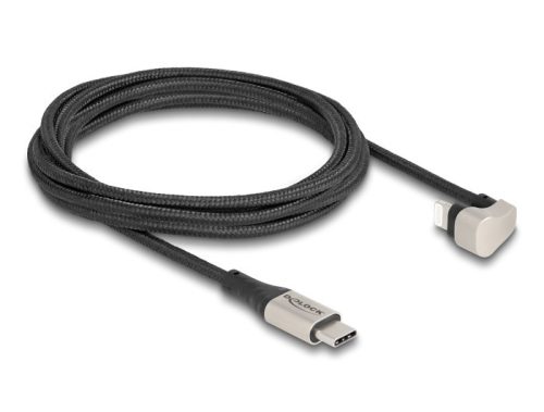 Delock Adat- és töltőkábel USB Type-C  - Lightning  iPhone  és iPad  180 -ban hajlított 2 m Mfi
