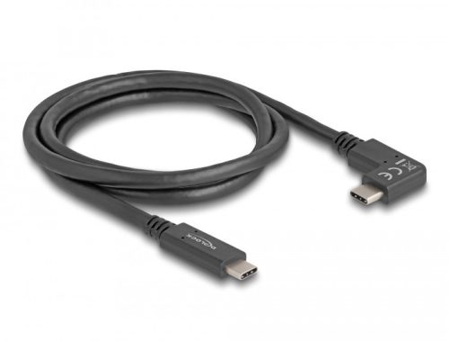 Delock USB 10 Gbps kábel USB Type-C  apa   USB Type-C  apa, ívelt bal / jobb, 1 m 4K PD 60 W E-Marker