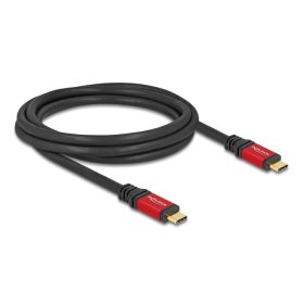   Delock USB 5 Gbps kábel USB Type-C  apa - apa PD 3.0 100 W E-Marker 2 m piros fém (DL-80091)