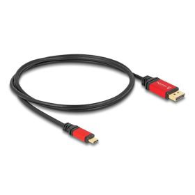   Delock USB Type-C  - DisplayPort kábel (DP Alt Mode) 8K 30 Hz-hez HDR funkcióval 1 m piros (DL-80092)