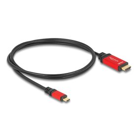   Delock USB Type-C  - HDMI kábel (DP Alt Mode) 8K 60 Hz-hez HDR funkcióval 1 m piros (DL-80095)
