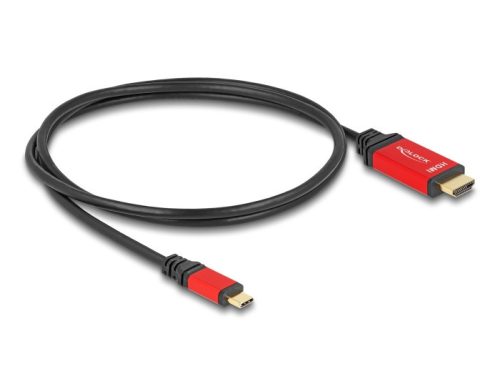 Delock USB Type-C  - HDMI kábel (DP Alt Mode) 8K 60 Hz-hez HDR funkcióval 1 m piros