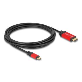   Delock USB Type-C  - HDMI kábel (DP Alt Mode) 8K 60 Hz-hez HDR funkcióval 3 m piros (DL-80097)