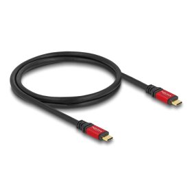   Delock USB 10 Gbps kábel USB Type-C  apa - apa PD 3.0 100 W E-Marker 1 m piros fém (DL-80098)